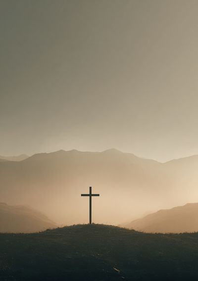 Cross at Dawn Photography Poster. poster print
