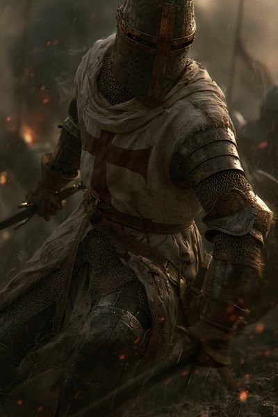Crusader Knight Digital Art Poster.