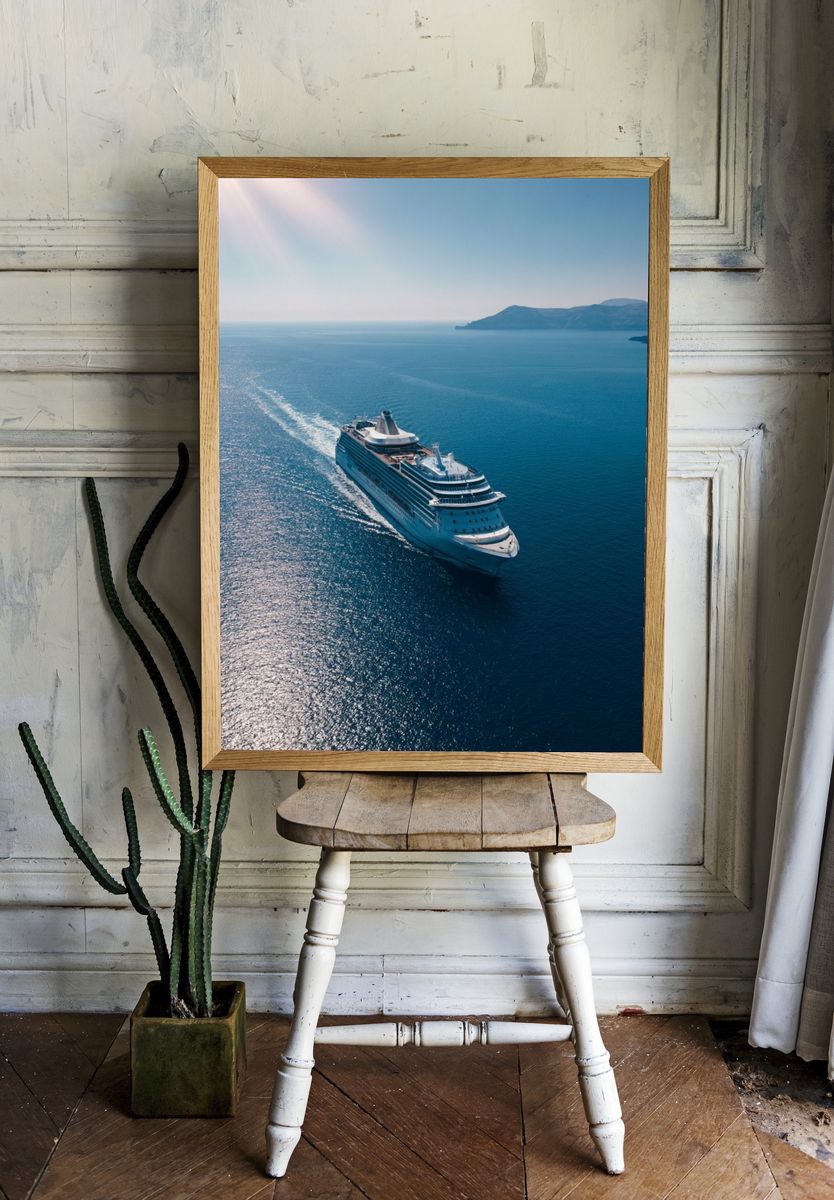 Cruise Ship at Sea Photography Poster. room preview