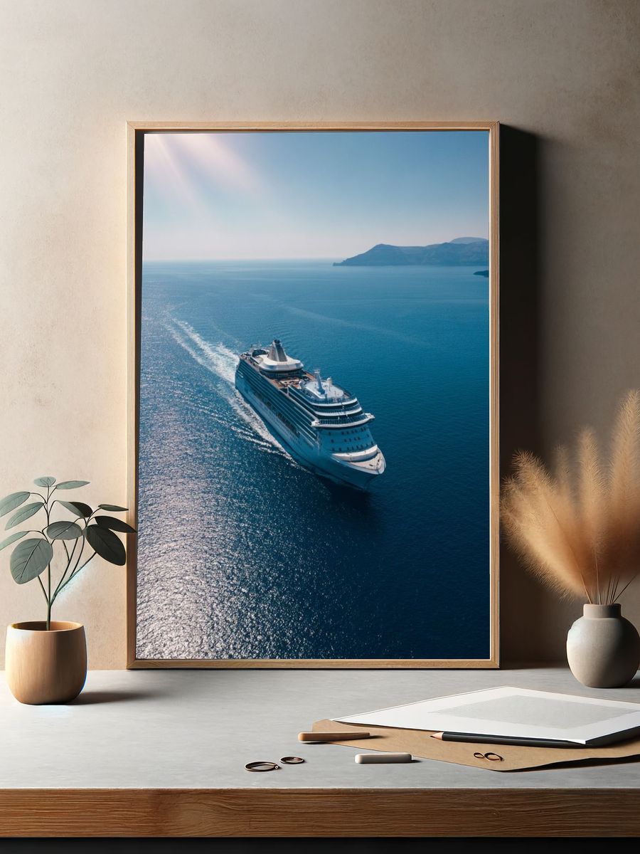 Cruise Ship at Sea Photography Poster. — room view 2