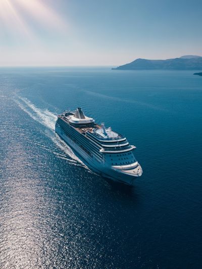 Cruise Ship at Sea Photography Poster.