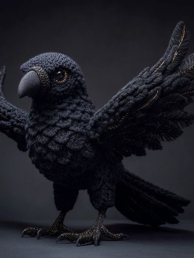 Crochet Black Raven Poster. poster