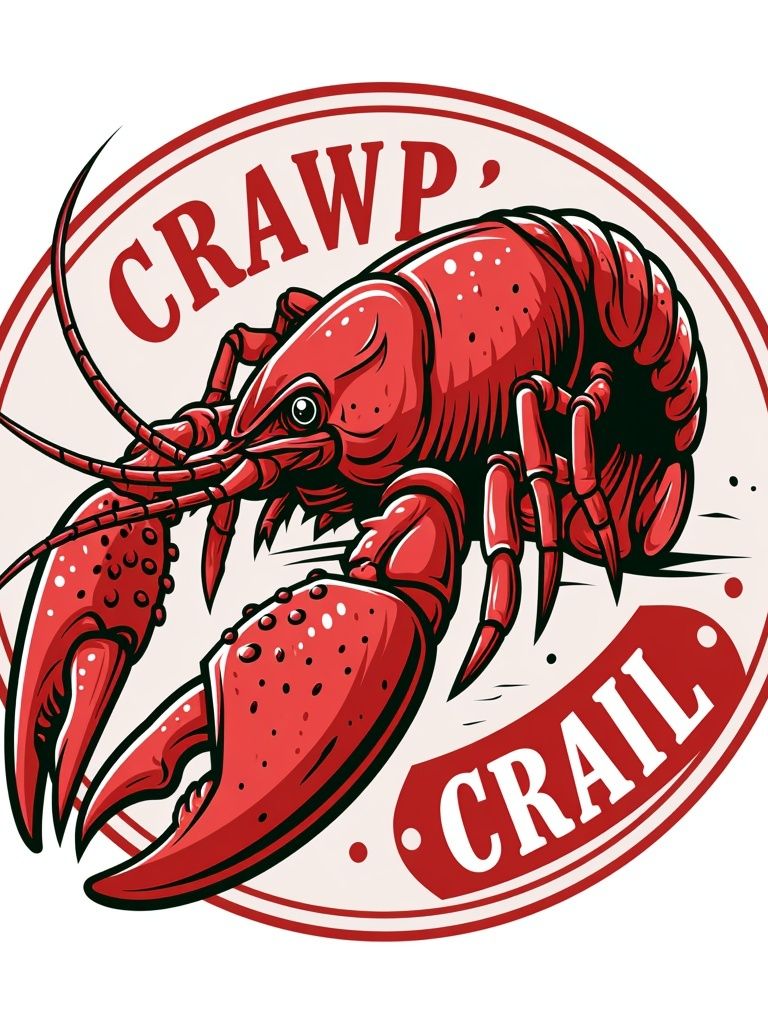 Crawfish Retro Illustration Poster. poster detail