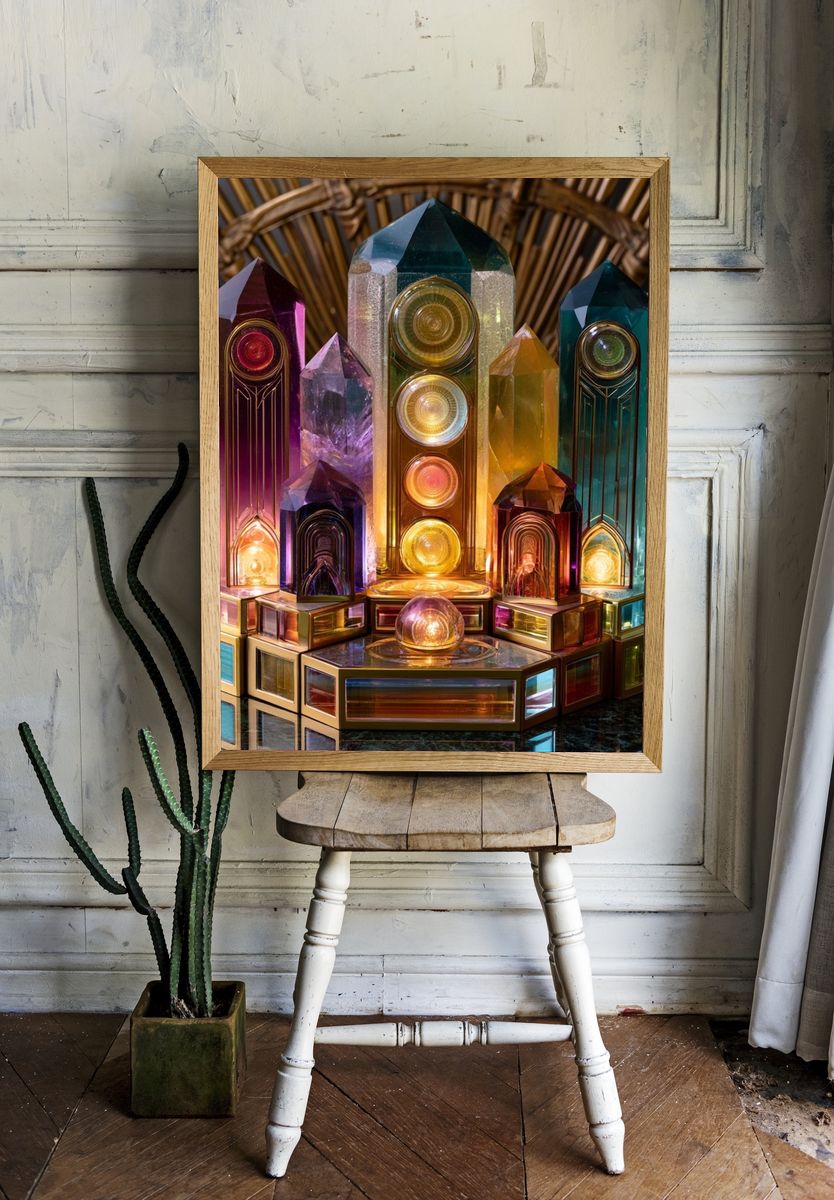 Crystal Prism Shrine Illustration Print. room preview