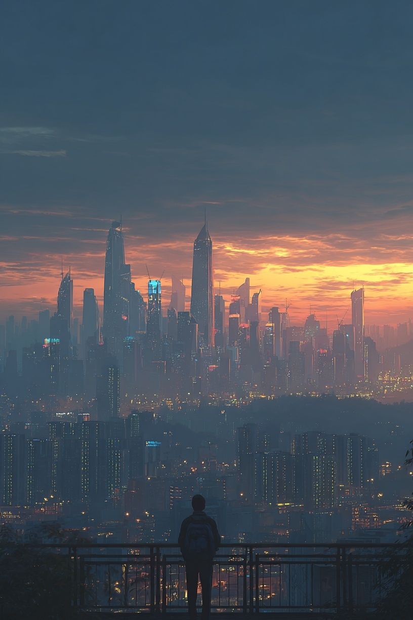 City Skyline at Dusk — Photography Print. poster — photography art