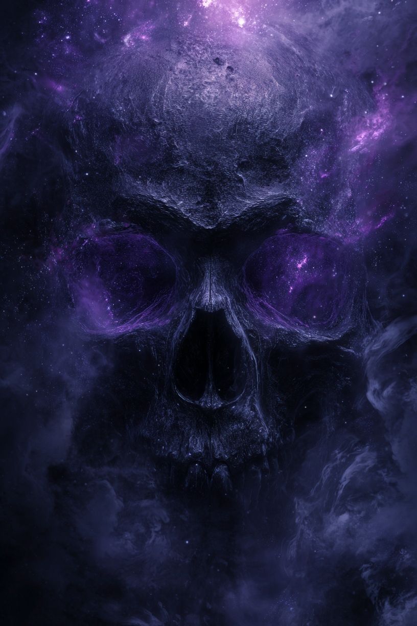 Cosmic Skull Digital Art Poster. poster detail