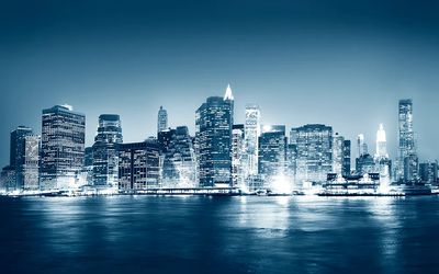 City Skyline at Night — Photography Print. poster