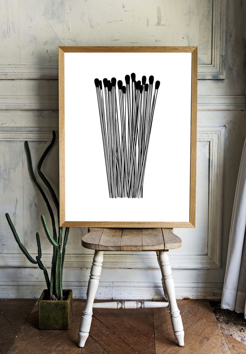 Cotton Swabs — Minimalist Print. — room view 1