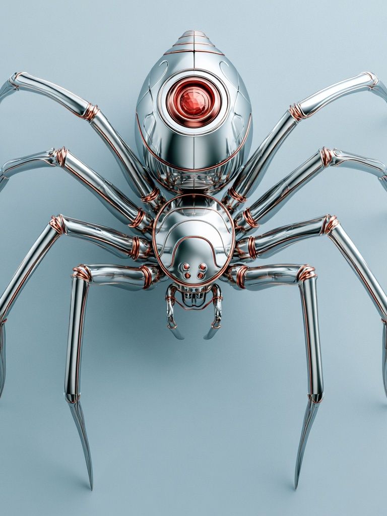 Chrome Spider Digital Art Poster. poster — illustration art