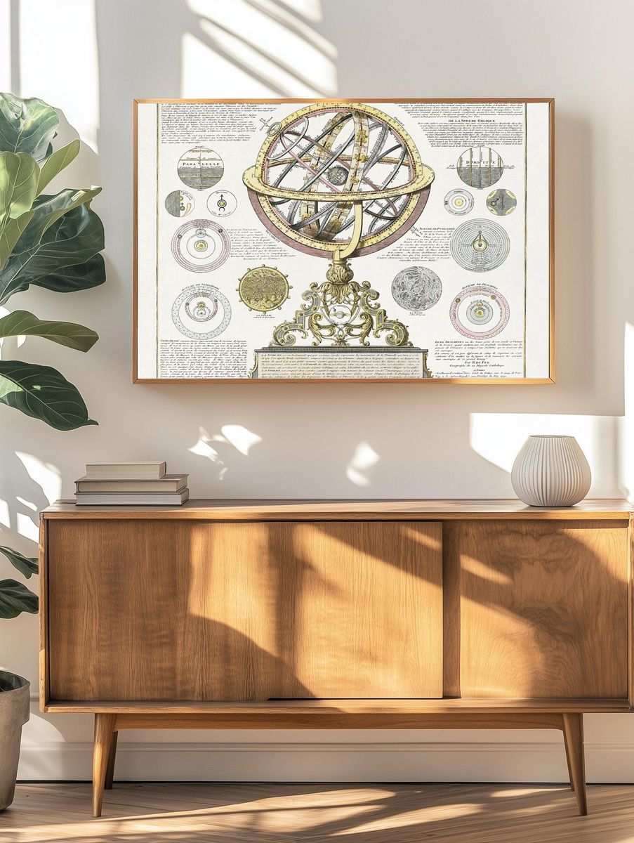 Celestial Sphere — Vintage Print. — room view 3