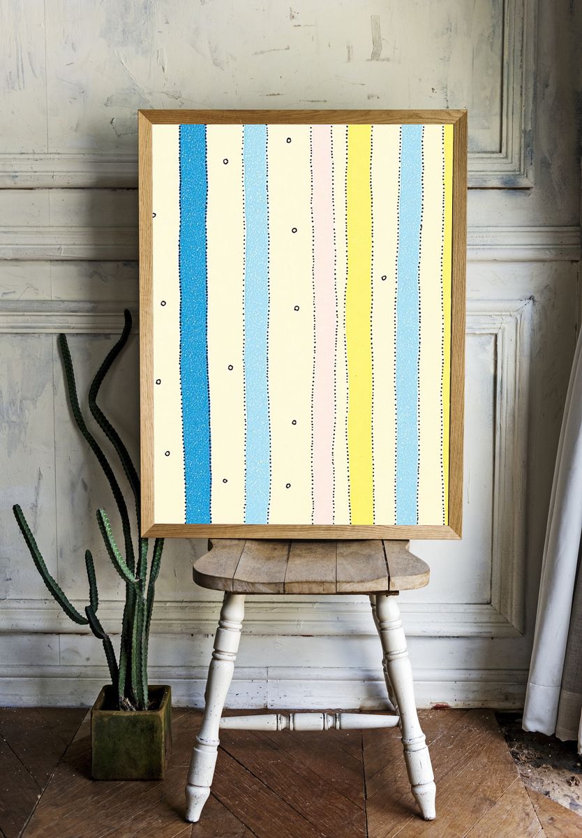 Colorful Striped Pattern Poster room preview