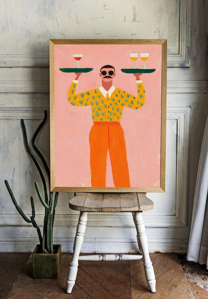 Cocktail Server — Illustration Print. — room view 1