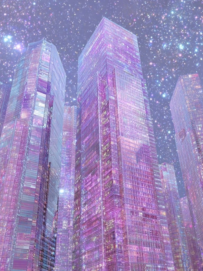 Cosmic Cityscape — Digital Art Print. poster detail