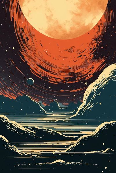 Celestial Landscape — Space Print. poster