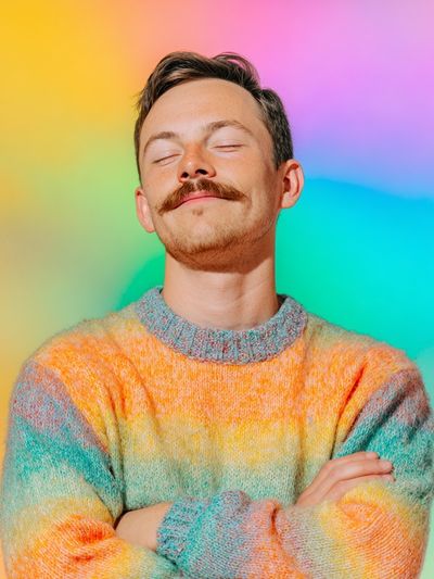 Colorful Sweater Portrait Poster.