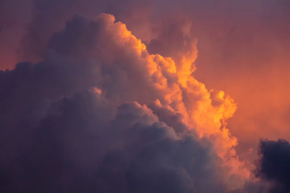Dramatic Clouds at Sunset Poster. poster — nature art