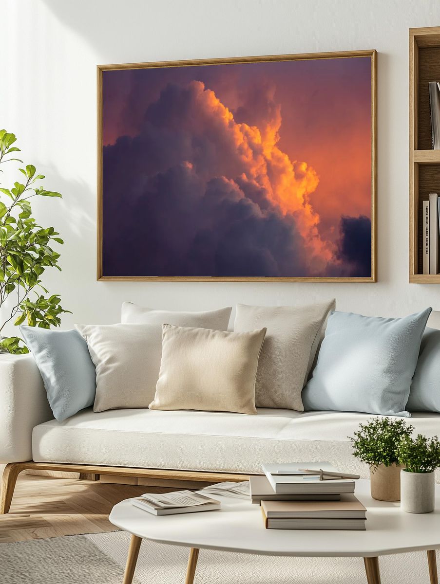 Dramatic Clouds at Sunset Poster. — room view 2