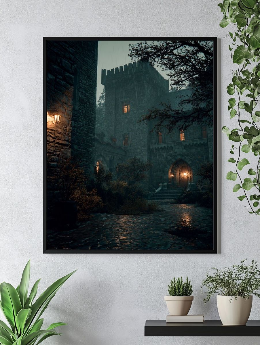 Mysterious Castle at Night — Fine Art Print. — room view 4