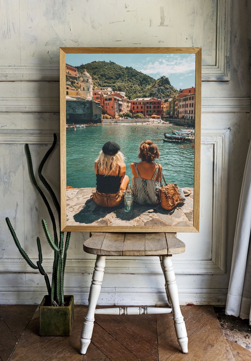 Cinque Terre Harbor View Photography Poster. — room view 1