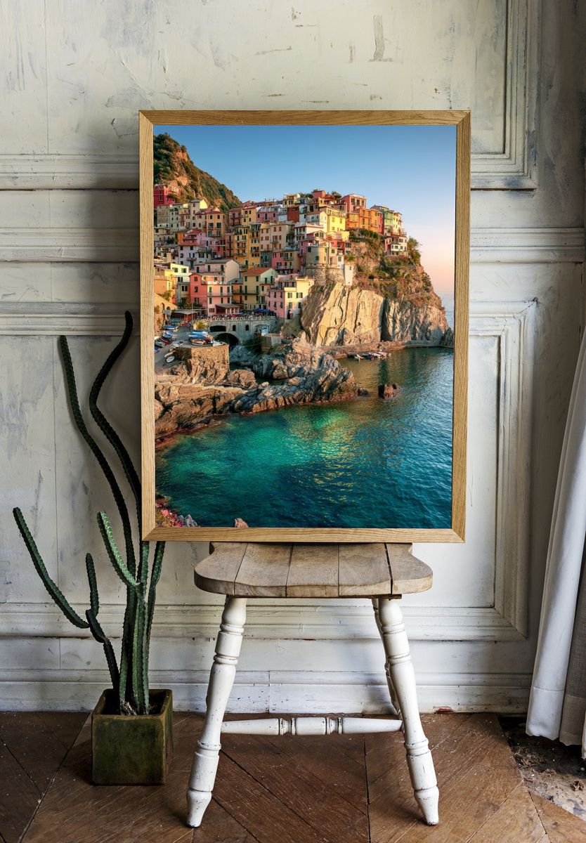 Cinque Terre Coastal Village Print. room preview
