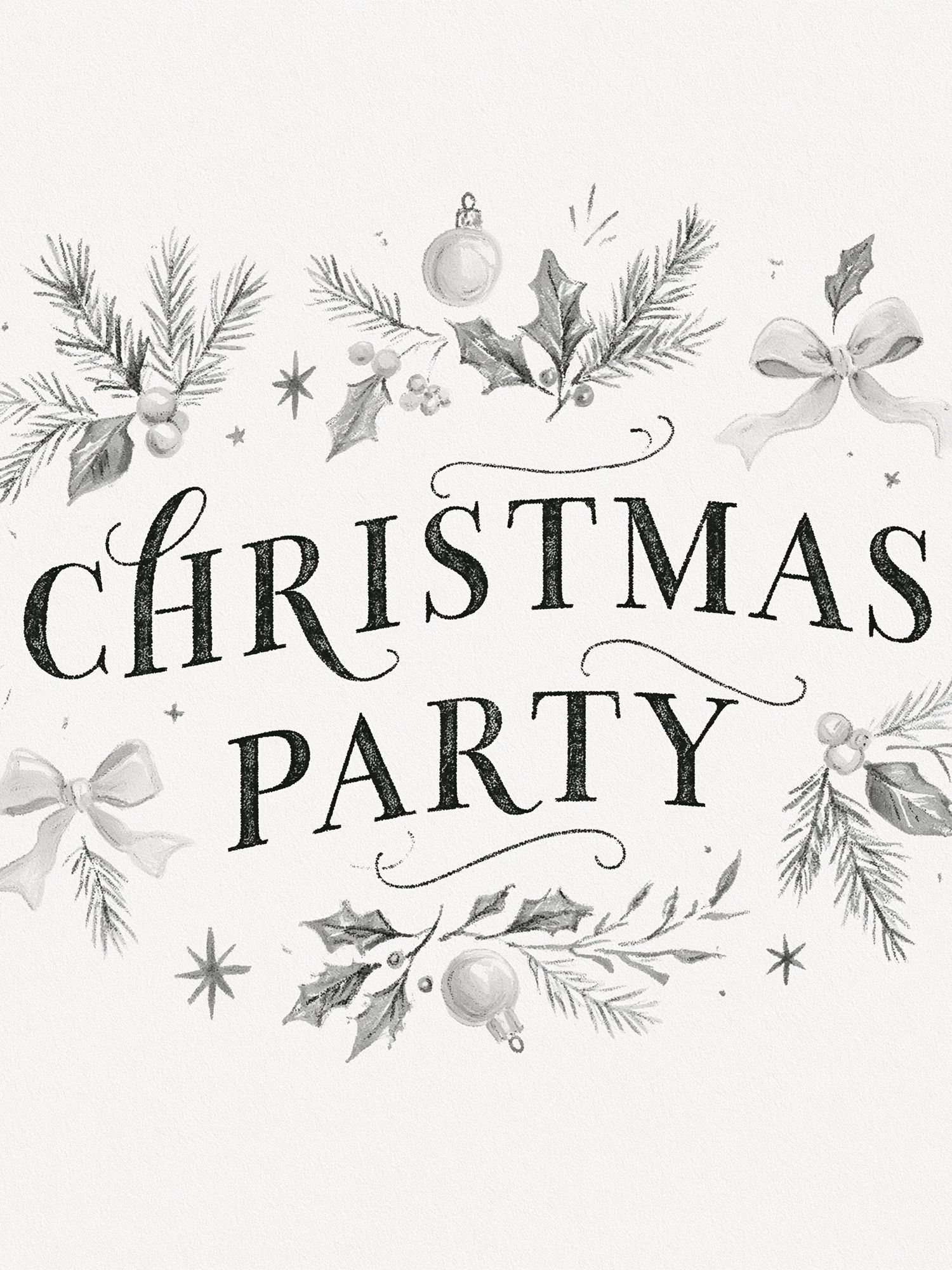 Christmas Party Typography Print. poster detail