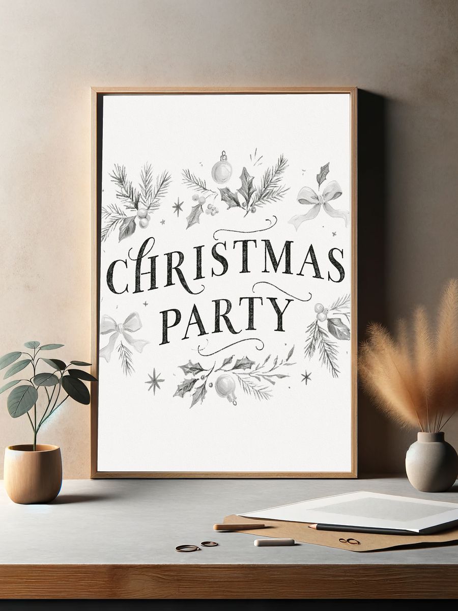 Christmas Party Typography Print. — room view 2