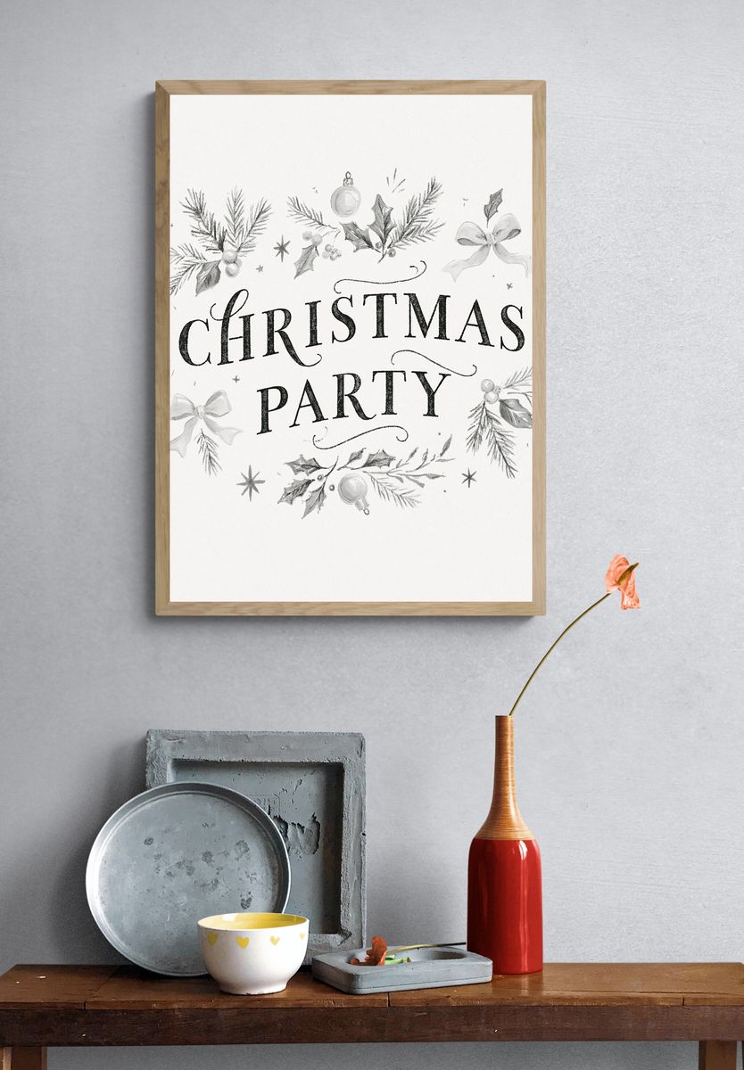 Christmas Party Typography Print. — room view 3