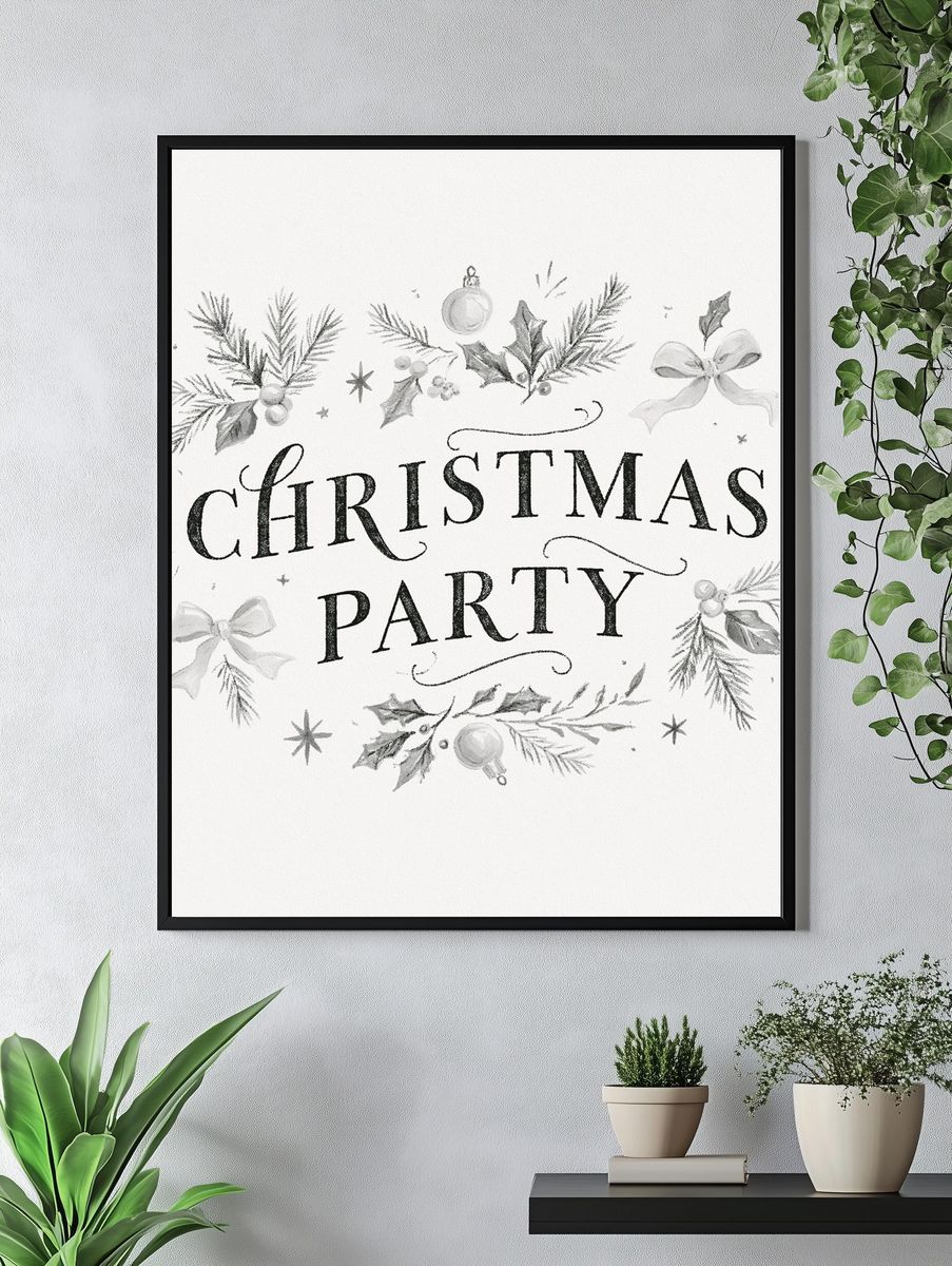 Christmas Party Typography Print. — room view 4