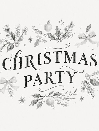 Christmas Party Typography Print.