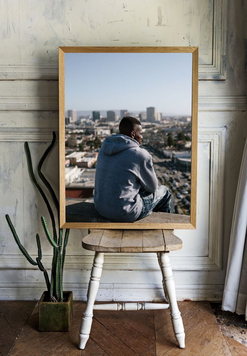 City Overlook Reflection Photography Poster. — room view 1