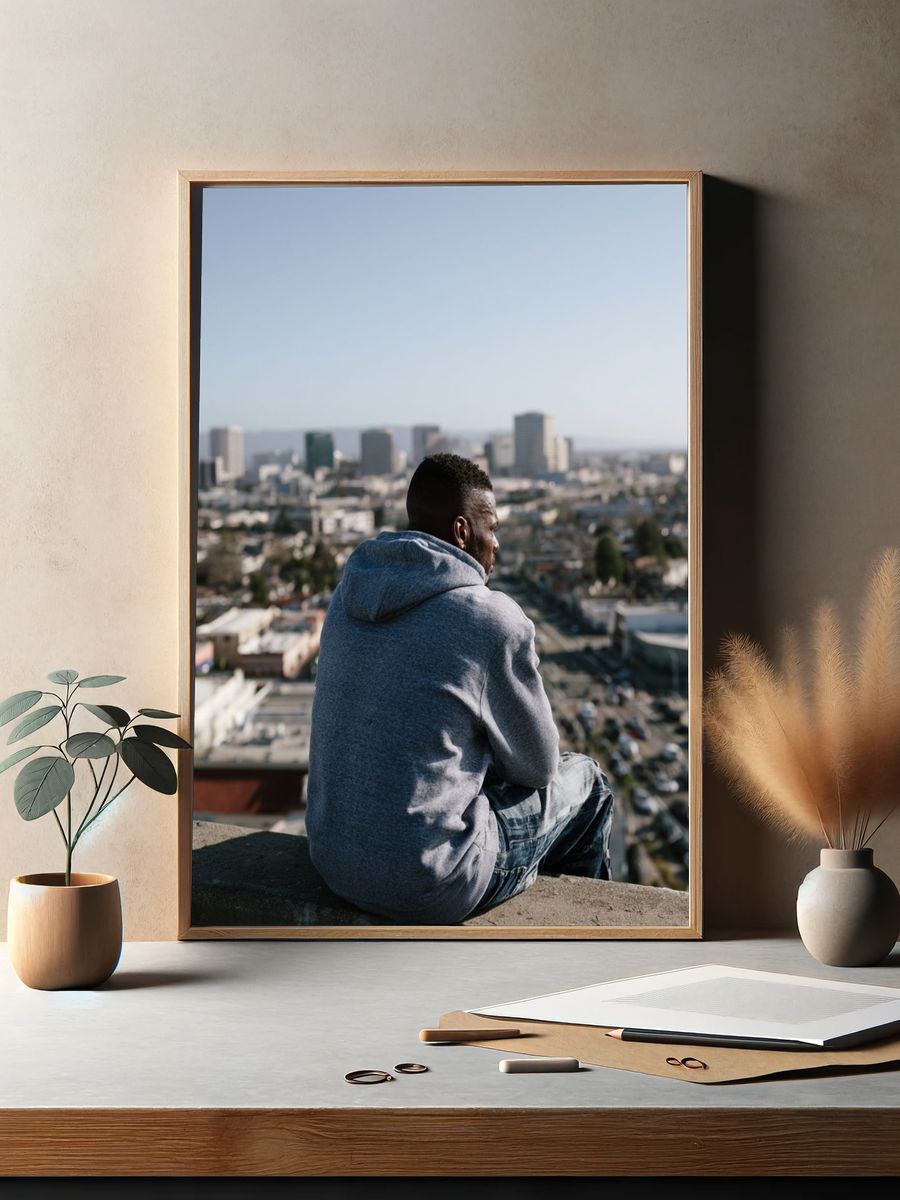 City Overlook Reflection Photography Poster. — room view 2