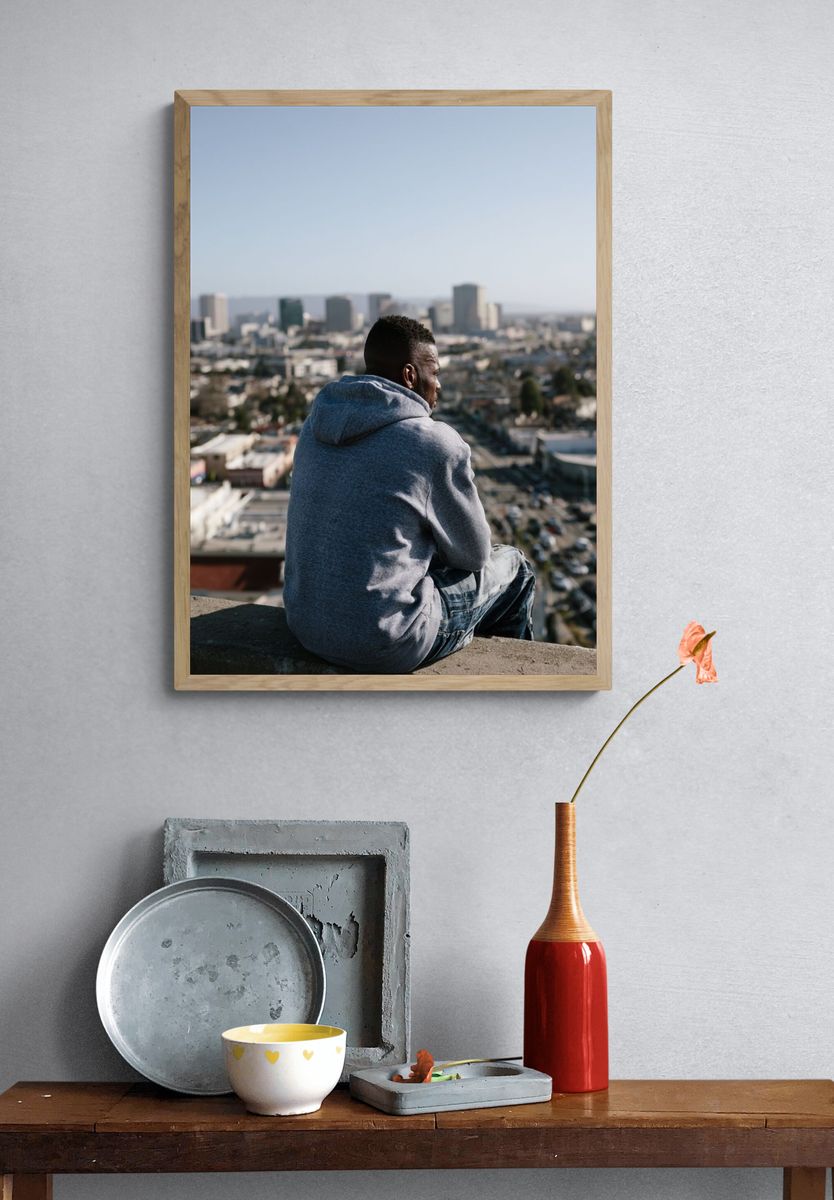 City Overlook Reflection Photography Poster. — room view 3