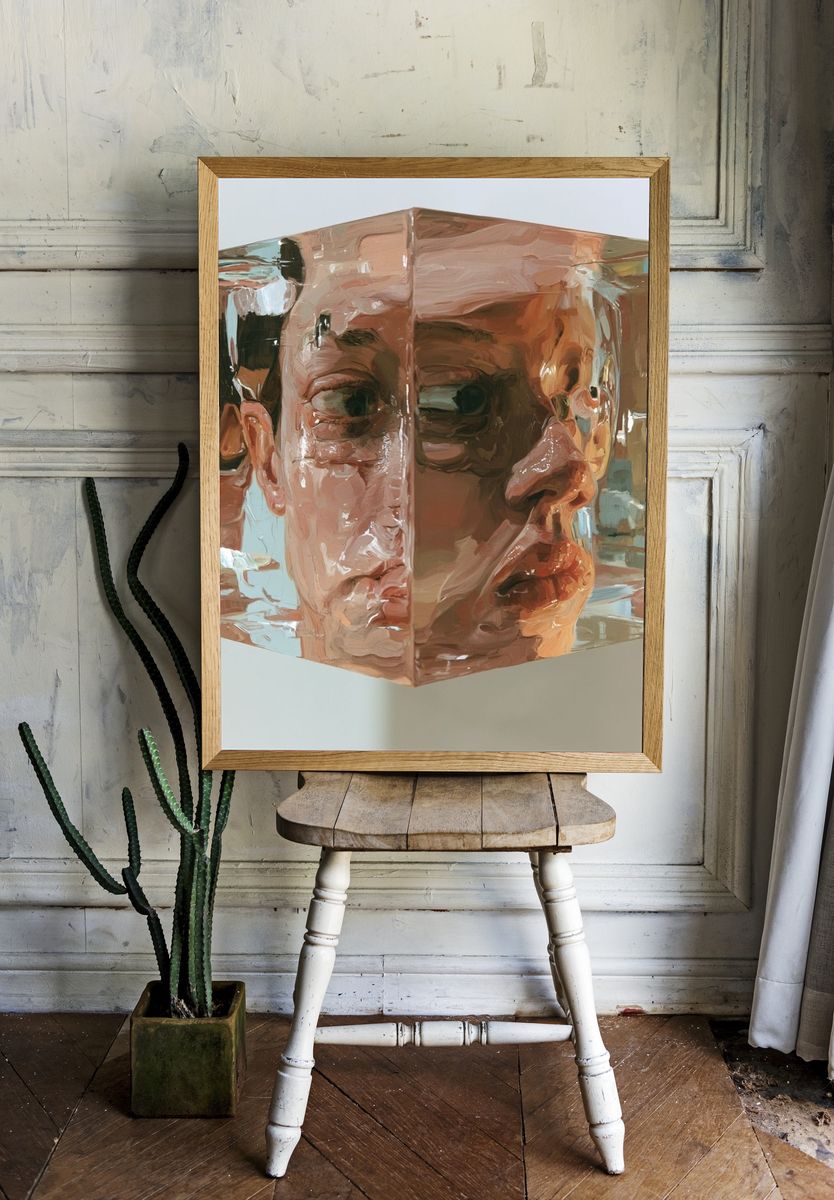Cubist Face Study Print. room preview