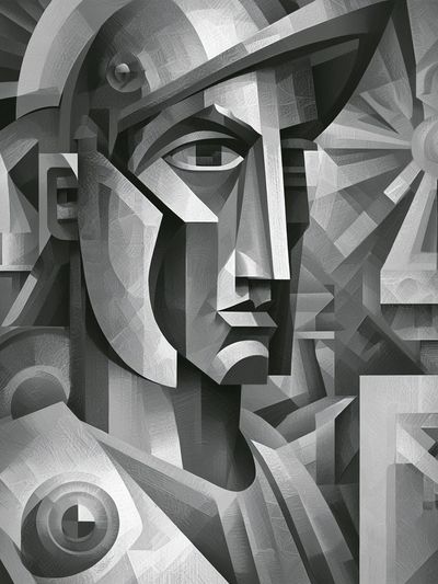 Cubist Face Abstract Poster.
