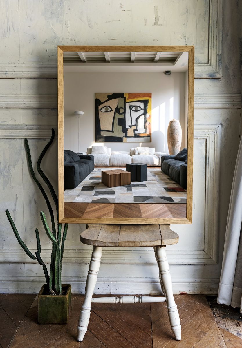 Cubist Face Abstract Poster. — room view 1