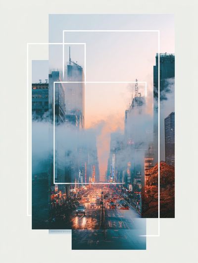 Cityscape at Dusk — Minimalist Print.