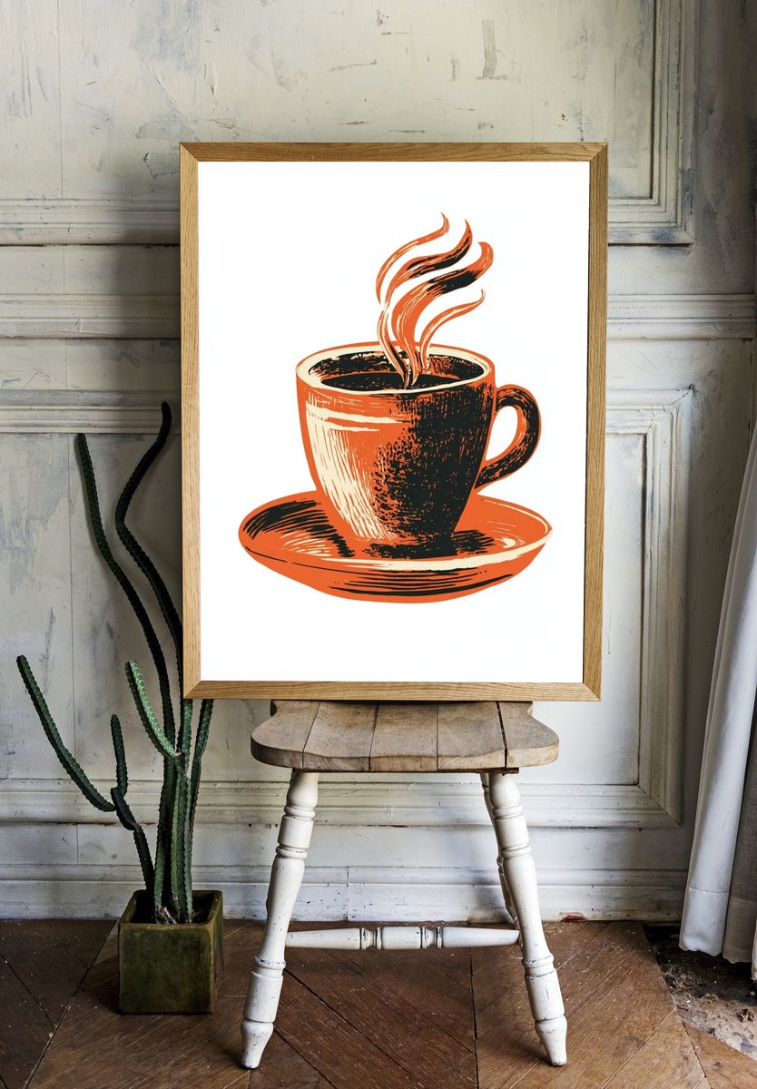 Coffee Cup — Vintage Print. room preview