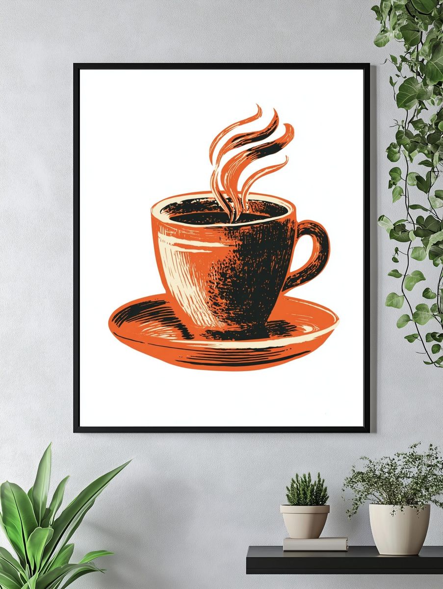 Coffee Cup — Vintage Print. — room view 4