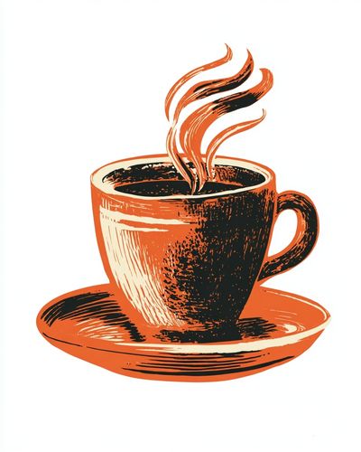 Coffee Cup — Vintage Print. poster print