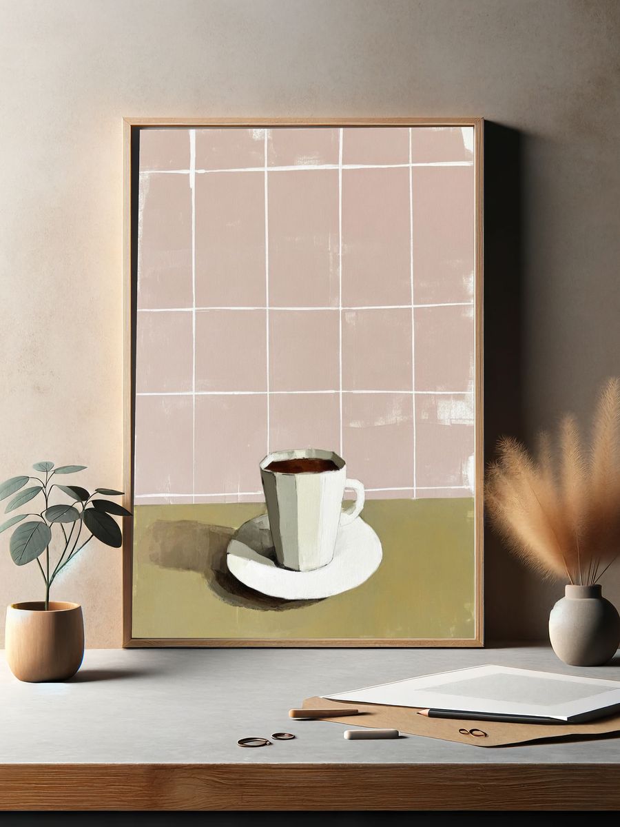 Coffee Cup — Minimalist Print. — room view 2