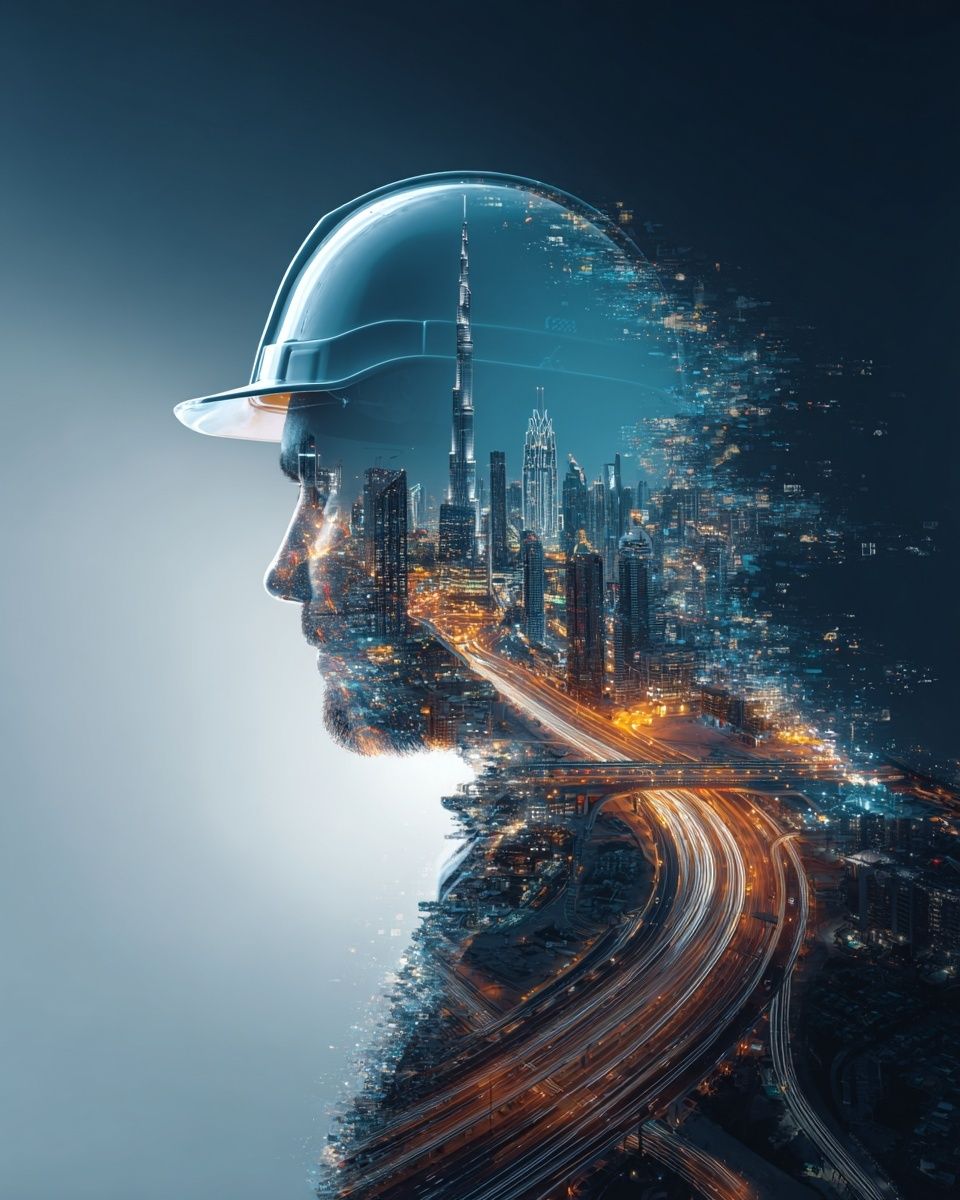 City Vision Construction Poster. poster — illustration art