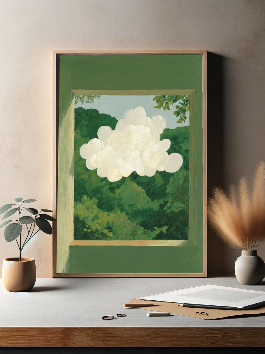 Cloudy — Fine Art Print. — room view 2