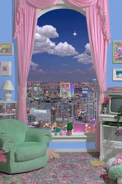 Cozy City View — Retro Print. poster print