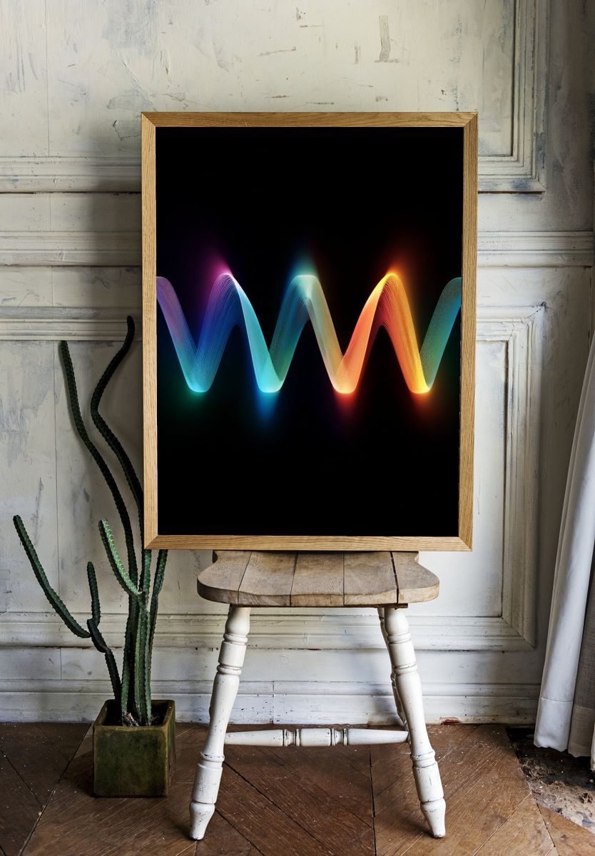 Colorful Wave Abstract Poster room preview