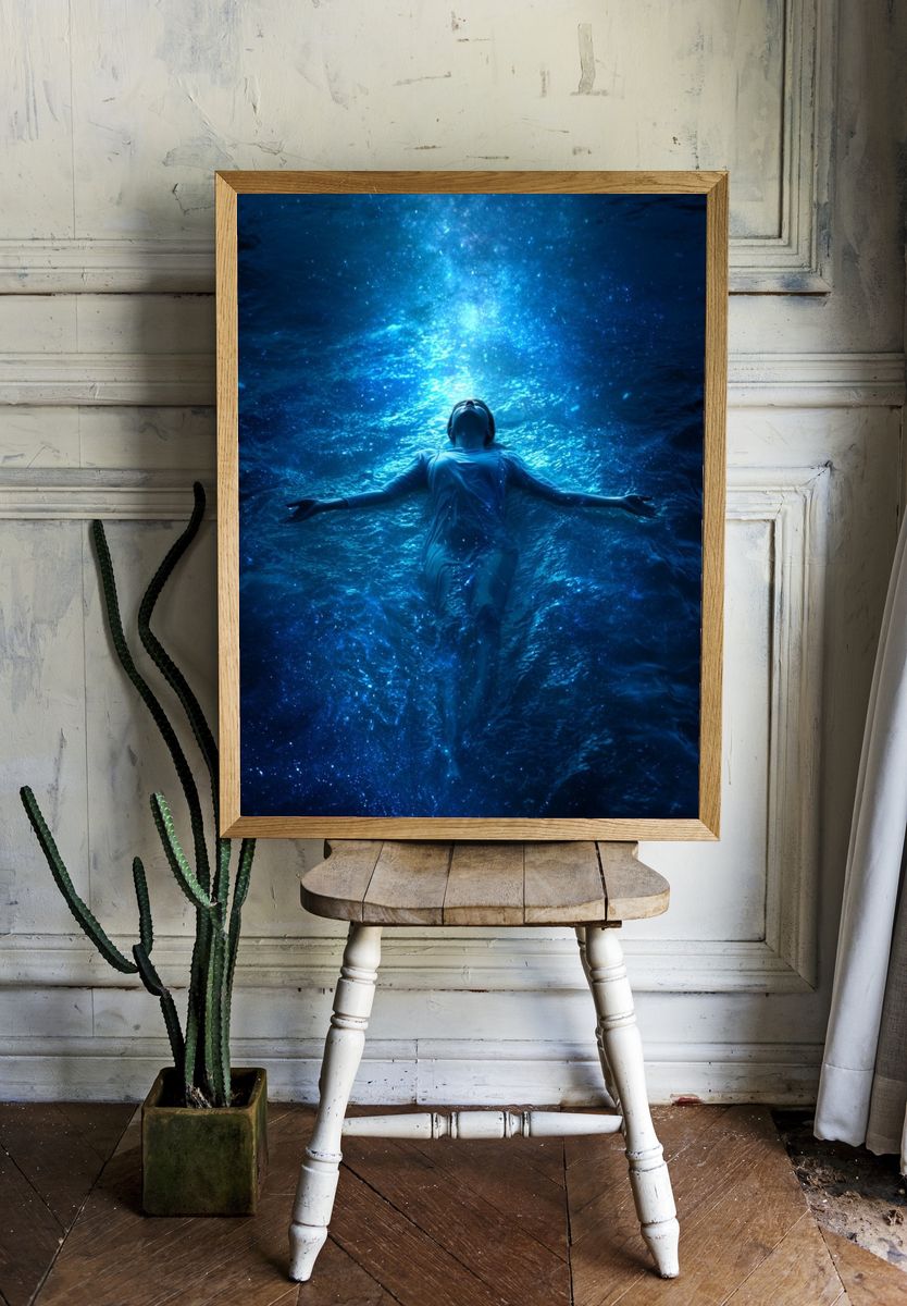Floating in Cosmic Waters — Fine Art Print room preview