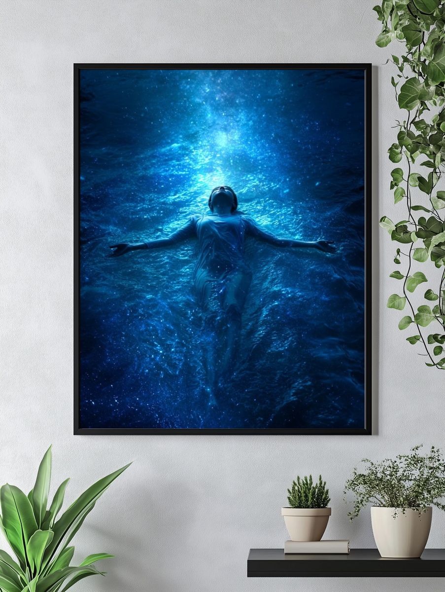 Floating in Cosmic Waters — Fine Art Print. — room view 4