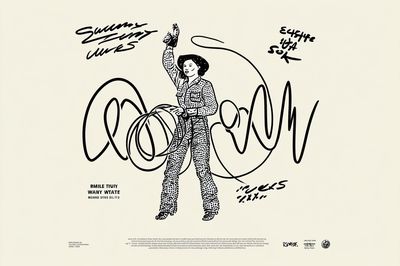 Cowgirl with Lasso — Illustration Print. poster