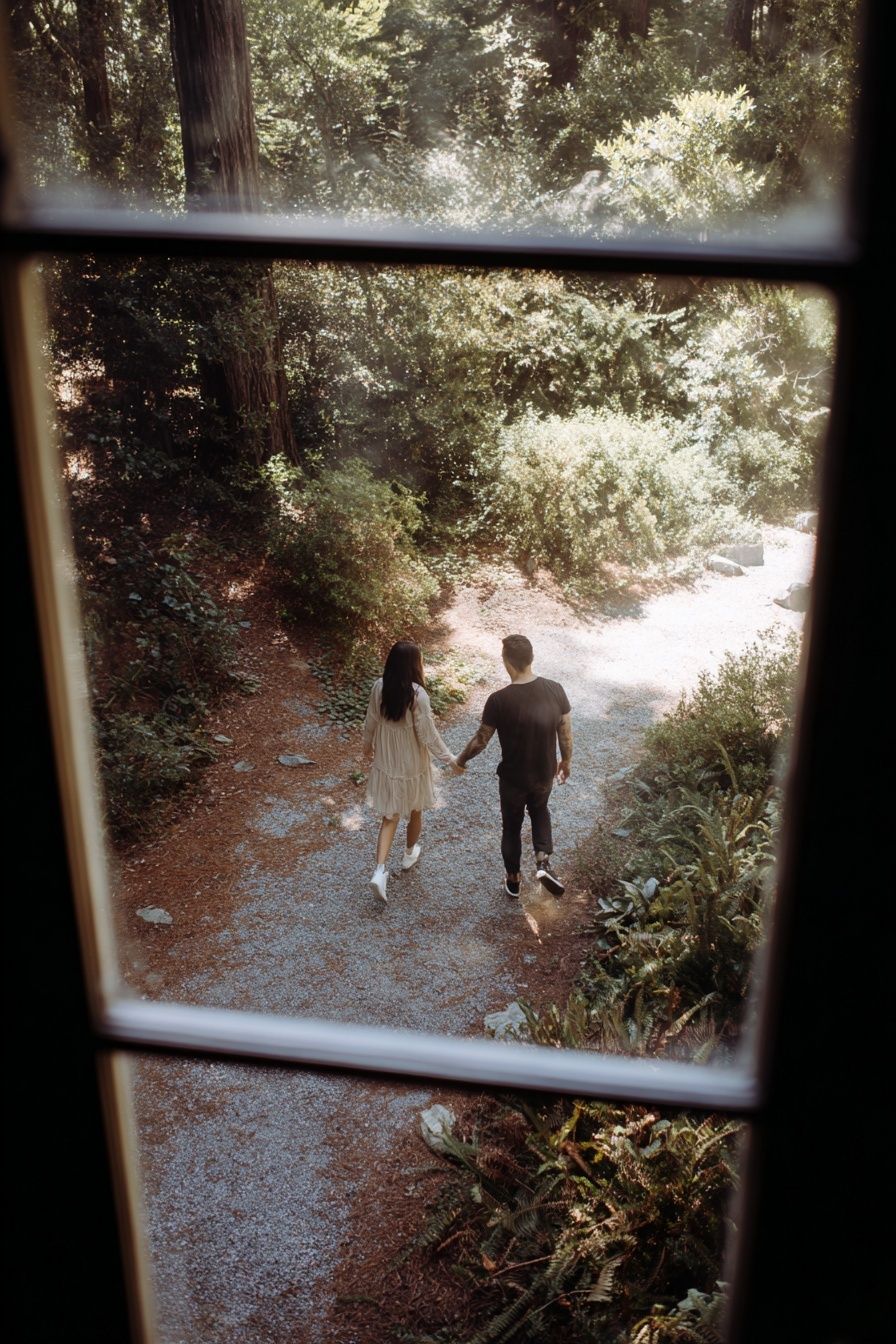 Couple Walking in Nature — Photography Print. poster — photography art