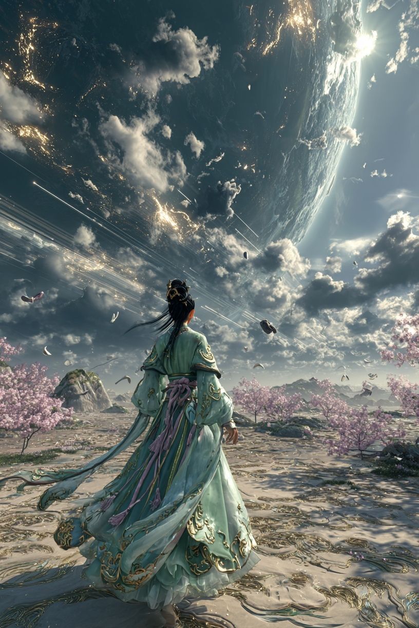 Celestial Wanderer — Fantasy Print. poster — fine-art art