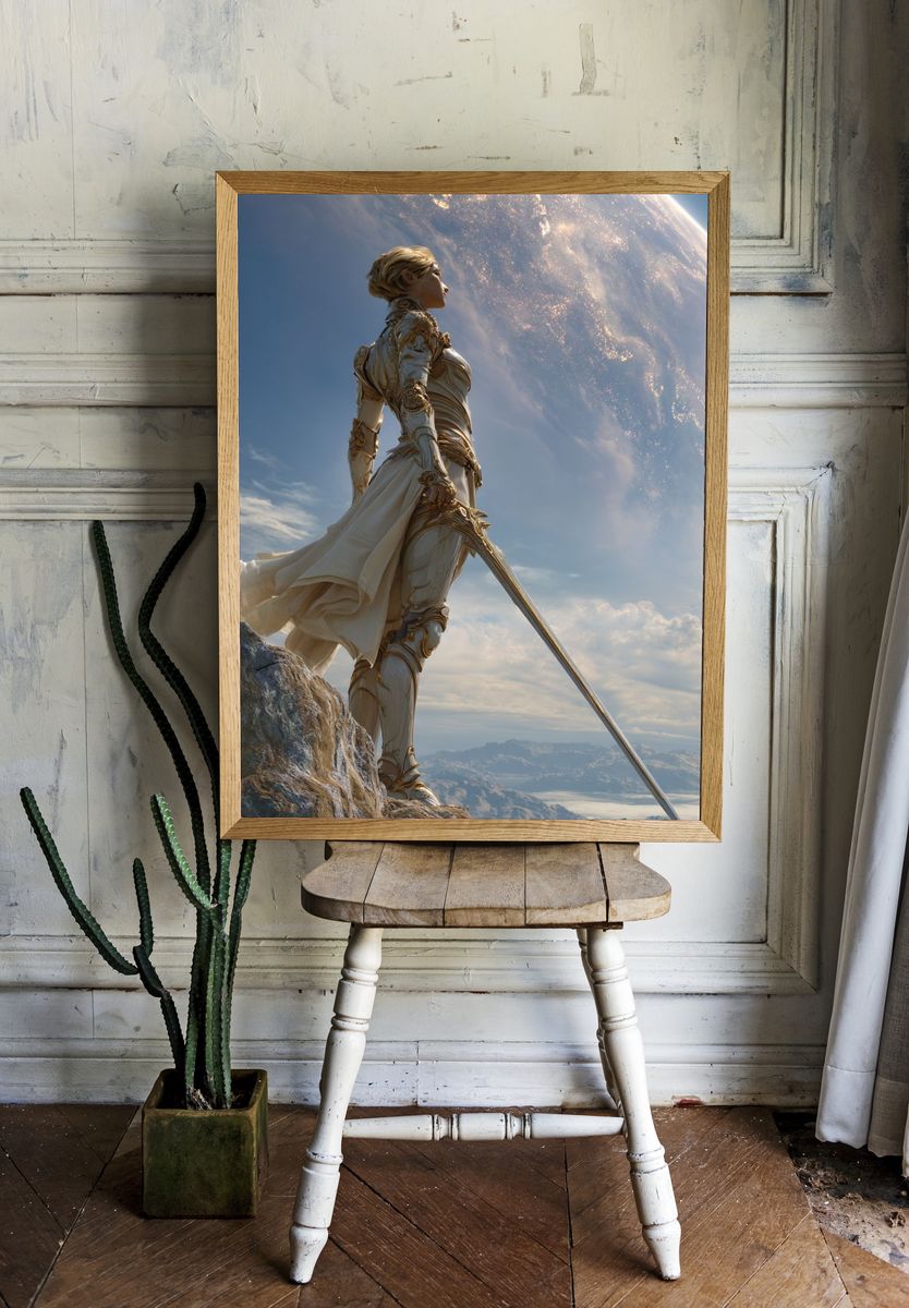Celestial Warrior — Fantasy Print room preview